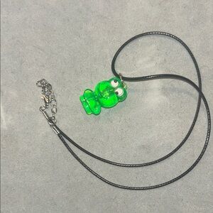 Green Frog Pendant Necklace